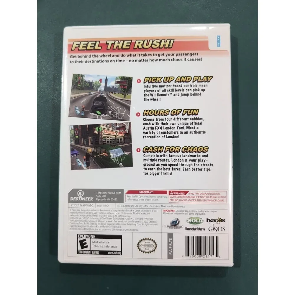 London Taxi: Rush Hour (Nintendo Wii, 2008) With‎ Manual